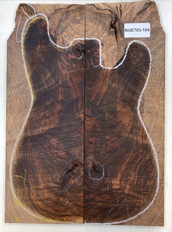 Top European Walnut figured 2-pcs., 9mm, Unique Piece #104